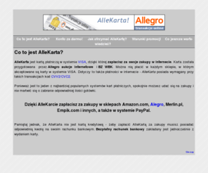 allekarta.com: AlleKarta - karta Allegro VISA za darmo
AlleKarta - karta Allegro VISA i konto WBK za darmo!