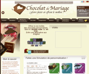 cadeauxinvites.com: Chocolat de Mariage – Cadeaux Invités Personnalisés pour Mariage
 Chocolats personnalisés pour mariage. Des cadeaux aux invités pur beurre de cacao originaux et gourmands. L’alternative aux dragées! Vente par correspondance 