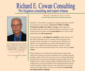 recowan.com: Richard E. Cowan Consulting
Richard E. Cowan Consulting - Pre-litigation consulting and expert witness