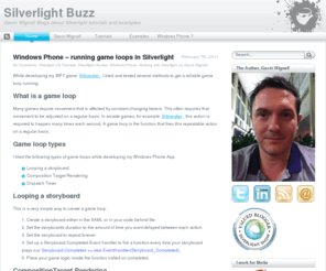 silverlightbuzz.com: Silverlight Buzz
Gavin Wignall Blogs about Silverlight tutorials and examples