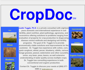 cropdocs.com: Crop Doc, Crop Production information: Agronomic, Crop, Organic,  
Peanuts, Wildlife, Forage
CropDoc is a webiste for information on organic to conventional farming