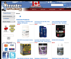 poorboysupplements.com: NUTRITION | SUPPLEMENTS | CANADA | BODYBUILDING
PoorBoySupplements Canada's leader in discount sport supplements. The saving start as soon as you drop an item to the cart, the more you add the more you save!