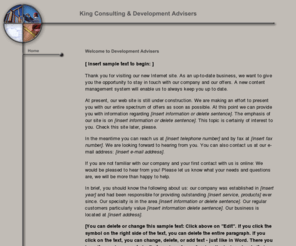 developmentadviser.com: Title Page
homeage page