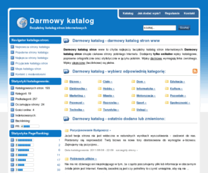 darmowykatalog.pl: Darmowy katalog stron
Darmowy katalog stron www to chyba najlepszy bezpłatny katalog stron internetowych. Darmowy katalog stron skupia ciekawe strony polskiego Internetu.