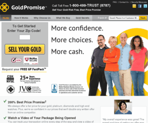 goldpromies.com: Gold Promise ™ — Sell Your Gold Risk Free
Gold Promise offers more cash, more choices and more confidence to customers selling gold, platinum, diamonds and fine watches. Sell your gold risk free today!