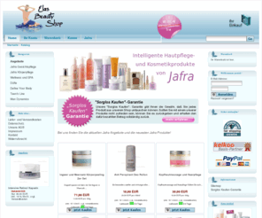 elasbeautyshop.de: Intelligente Hautpflege und Kosmetik von Jafra für Ihre natürliche Schönheit
Jafra biete hochwertige Artikel zur Intelligente Hautpflege und Kosmetik für Ihre natürliche Schönheit