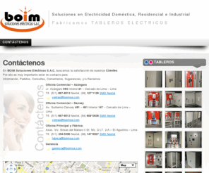 boimse.com: BOIM SOLUCIONES ELECTRICAS S.A.C. – Fabricamos TABLEROS ELECTRICOS
Fabricamos TABLEROS ELECTRICOS