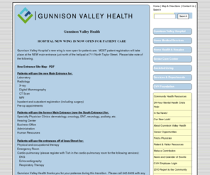 gunnisonvalleyhealth.com: Gunnison Valley Health
Gunnison Valley Health System, Gunnison Valley Hospital, Gunnison Health Care Center, Gunnison Healthcare Center, Gunnison Nursing Home, Willows Assisted Living, Gunnison Hospice, Gunnison Home Health, Hospice of the Gunnison Valley