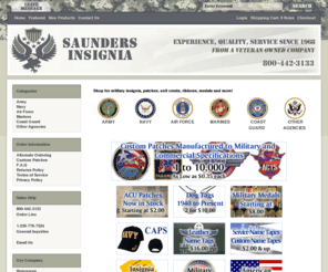 saundersinsignia.com: - Saunders Military Insignia  / Military insignia, patches, ribbons, medals, crests and more! Over 11,000 Items!
 Saunders Military Insignia  - military patches, ribbons, medals, crests and more! Over 11,000 items!