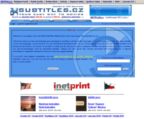 subtitles.cz: SubTitles & DivX World - Subtitles International Exchange System [Login]
DivX SubTitles World - huge international exchange system & archive with more than 25000 subtitles for thousands of movies on DVD, DivX, serials, sitcoms etc. Let join to our movie's fanclub and keep our community together.