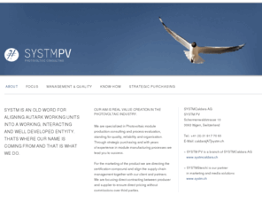 systm-pv.ch: SYSTM PV - Photovoltaic Consulting | About | Hari CMS
SYSTM PV - Photovoltaic Consulting | Your Partner in Photovoltaic Solutions