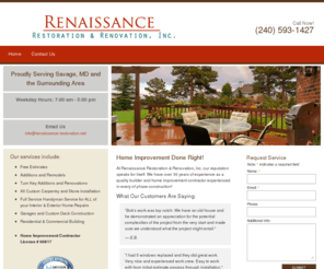 renaissance-restoration.net: Renaissance Restoration and Renovation, Inc. | Remodeling Services | Savage, MD
Renaissance Restoration and Renovation, Inc. providees custom remodeling and home improvement services to the Savage, MD area.