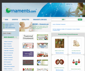 shopforornaments.com: Ornaments.com
1000's of ornaments - Christmas ornaments - Personalized ornaments - Ornament stands