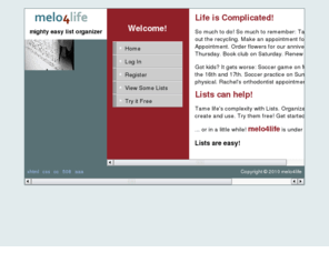 melo4life.com: melo - mighty easy list organizer
personal list management system