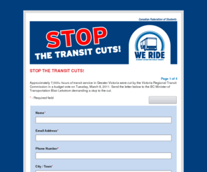 weridetransit.com: Canadian Federation of Students - Home
