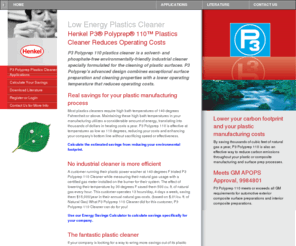 p3polyprep.com: APOPS Approved, Plastics & Composite Cleaner, Surface Preparation, Cleaning and Treatment - Henkel P3 Polyprep.
A plastics cleaner for the 21st century, P3 Polyprep 110 delivers superior performance while reducing operation costs, by performing in lower bath temperatures.