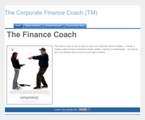 thecorporatefinancecoach.com: The Corporate Finance Coach (TM) - Home
The Corporate Finance Coach