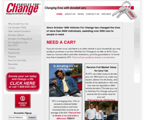 vehiclesforcahnge.org: Car donation services, donate a car, vehicle donation, and more from Vehicles For Change
Learn how to get a car donation or to donate cars to charity with Vehicles For Change.  VFC is a leading vehicle donation program in the MD and VA area.  Used car donation is easy with VFC.