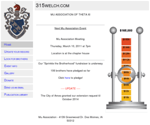 315welch.com: 315welch.com
Webpage for the alumni of Theta Xi - Mu Chapter