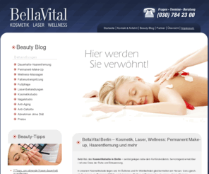 bellavital.net: Narben entfernen, Permanent Make-Up in Berlin, Altersflecken- und Laser Haarentfernung bietet BellaVital.
BellaVital ist Ihr Spezialist in Narben entfernen, Altersflecken- und Laser Haarentfernung sowie in Ultraschall Fettreduktion, Faltenunterspritzung, Couperose, Fußpflege und vieles weitere mehr.