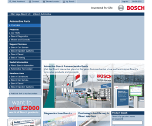 boschcarparts.co.uk: The Bosch Group - Startpage
Bosch,Produkte,Leistungen,Service,Zündkerzen,Joint Venture,Geschäftsbereich,Umweltbericht,Forschung,Entwicklung,Tradition,Innovation,Innovationen,Karriere,Jobs,Lieferanten