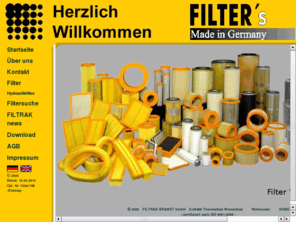 wiesenbad.com: Filter Hersteller FILTRAK BRANDT - Luftfilter, Ölfilter, Kraftstoff-Filter, Industrie-Filter
FILTRAK BRANDT, deutscher Filter - Hersteller (automotive Luftfilter, Ölfilter, Kraftstoff-Filter ) fr PKW, Nutzfahrzeuge, Verbrennungs-Motoren und Industrie als Marken-Ersatzteil und/oder OEM