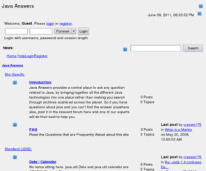 javaanswers.com: Java Answers - Index
Java Answers - Index