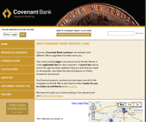 covenantbank.net: Covenant Bank >  Home
Covenant Bank