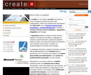 create.pt: Create IT
site da create it, consultora de tecnologia e integração