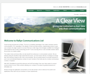 rallye.co.uk: Rallye Communications Limited - for the best in Communication systems, telephone systems VoIP
Rallye Communications - RCL specialises in the design of Voice and Data systems, implementing Voice and Data / telephone systems to give your business the edge it needs to succeed.
