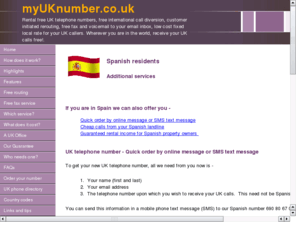 alfabiga.com: myUKnumber.co.uk - Rental free UK telephone numbers worldwide with free international routing
UK telephone numbers for you wherever you are in the world