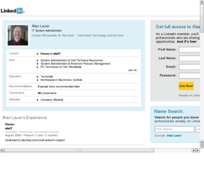 allauer.com: Alan Lauer | IT Specialist
Computer SUpport Specialist, desktop support