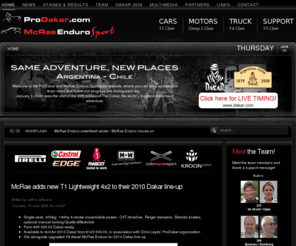 mcraeendurosport.com: Team ProDakar McRae Enduro Sport
Latest news of the Prodakar McRae Enduro Sport Team website