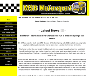 msbmotorsport.com: MSB Motorsport
msb motorsport, racing, motorsport, cars, daryl webster, jason corbett, scott corbett, nissan pulsar gti-r, mazda 323, kart, team, race team