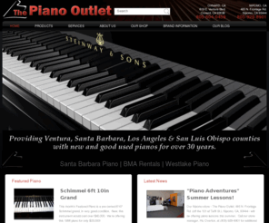 thepianooutletco.com: New and good used pianos in Ventura, Santa Barbara, San Luis Obispo and Los Angeles Counties | The Piano Outlet
Quality pianos, new and used, at unbeatable prices.  We offer acoustic and digital pianos to Ventura, Santa Barbara, San Luis Obispo and Los Angeles Counties, come into our showroom to view our selection of pianos.