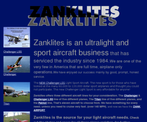 zanklites.com: Zanklites Ultralight Airplanes at the Bloomer WI Airport
sell small ultralight airplanes in kit form or built for you.