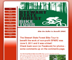 bikethebuffer.org: Home - Stewart State Forest Bike Tour, for mountain bikers, presented by SPARC!
ATB heaven! Stewart State Forest Bike Tour is June 5, 2011! The only ride presented by and benefiting SPARC, the Stewart Park and Reserve Coalition, founded in 1987 to protect the Buffer Lands.