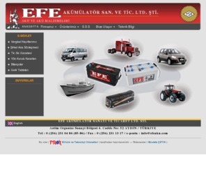 efeaku.com: Efe akü sanayi ve ticaret ltd.şti.AYDIN-TÜRKİYE
efe akü, akü, akü plaka, kurşun ızgara, efe, zeybek, efe battery, astim, organize,akümülatör, bülent apak, efe apak, onur apak, akü kutusu, kutupbaşı, artı kutup, eksi kutup, saf su, akü şarjı, geri dönüşüm, marş motoru