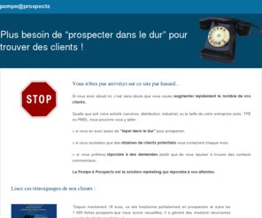 fourniture-de-prospects.com: Plus besoin de “prospecter dans le dur” pour trouver des clients !
Plus besoin de “prospecter dans le dur” pour trouver des clients !