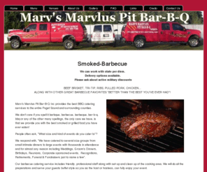 marvsbbq.com: Welcome to Marv's Marvlus Pit Bar-B-Q Inc.
Southern style wood smoked barbecue catering cooked on site with mobile wood fired pit at your event location. Servicing Lacey, Olympia, Tumwater, Thurston County and Greater South Puget Sound.