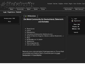 metalunity.com: Metalunity - Willkommen
Metalunity - Deine Metal-Community