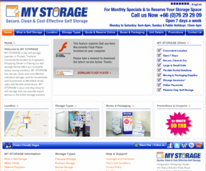 mystoragebkk.com: MY STORAGE Self Storage Jungceylon Shopping Center, Patong, Phuket, Thailand - Enjoy more space.
My Storage is the leading self-storage space provider in Patong, Phuket, Thailand. My Storage self storage facility is providing home storage units ideal for moving house, student storage and furniture storage, as well as business self storage units including storing stock, promotional material, archiving and equipment. We also provide full range of moving boxes and storage material, insurance and transport services.  We are your moving and storage solution.
