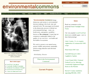 environmentalcommons.com: Environmental Commons
Environmental Commons: Promoting active involvement in defending our environmental heritage