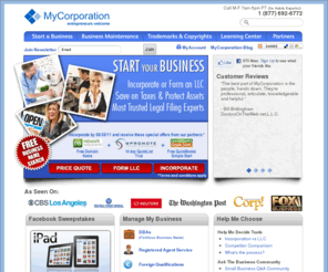 thecorporatebee.com: Incorporate Online, Incorporation Services, LLC, Trademark | MyCorporation.com
MyCorporation makes it easy to incorporate a business online - starting at $49