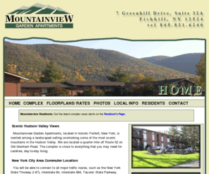 mountainviewknolls.net: Mountainview Garden Apartments - Hudson Valley, Dutchess County, affordable rental apartments
Mountainview Garden Apartments is a managed apartment community nestled near the base of Mount Beacon in the hamlet of Glenham in the Town of Fishkill, New York. Located in the Hudson Valley region of New York, New York City's northern suburbs, the community is minutes from many transportation avenues to New York City, Westchester, and beyond.