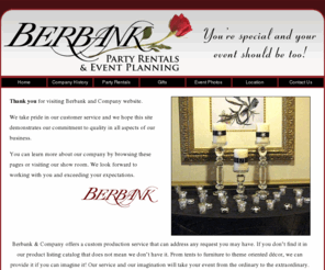 berbank.com: Berbank & Co. Spartanburg - Home - Greenville Gaffney Greer
Berbank & Company offers event planning, party's, rentals, custom production service. From tents, lighting, sound, furniture, theme oriented decor. We create extraordinary events. Greenville, Gaffney, Greer, Spartanburg