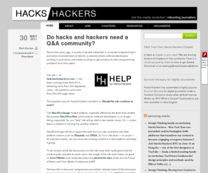 hackshackers.org: Hacks/Hackers -- Journalism meets technology
Journalism meets technology, notes from the epicenter of the media revolution