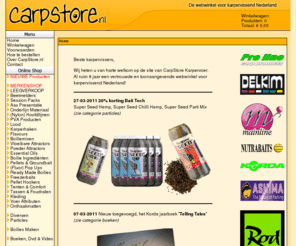 carpstore.nl: CarpStore Karpervoer, dé webwinkel voor karpervissend Nederland!
Online sportvis winkel