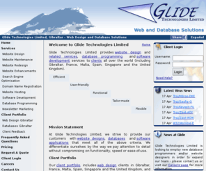 glide.gi: Glide Technologies Limited, Gibraltar - Web Design, Database Programming And Software Development
Glide Technologies Limited - Web Design Gibraltar - Offers Website Design, Development and Maintenance, Database Programming and Software Development.