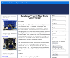 type-36.com: Sumitomo Type-36 Fiber Optic Fusion Splicer
Sumitomo Type-36 Fiber Optic Fusion Splicer